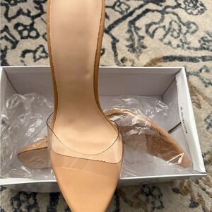 Amazon Tan Women's Heels with Clear Strap